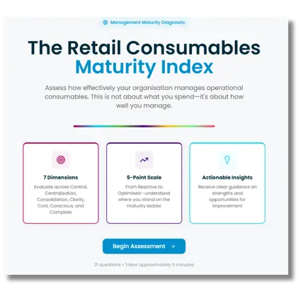 The Retail Consumables Maturity Index assessment start screen